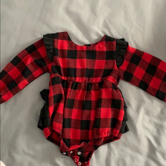 tartan baby romper